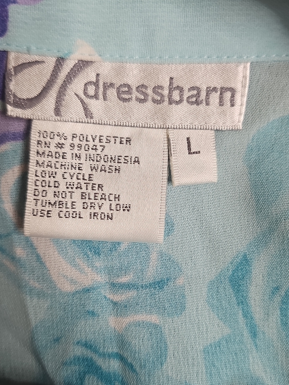 Dressbarn Aqua and Lavender Floral Tie-Front Camisole - Picture 4 of 4